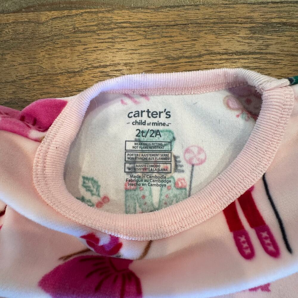 Carter's Fleece Toddler Girl Pajamas - Size 2T - Picture 3 of 3